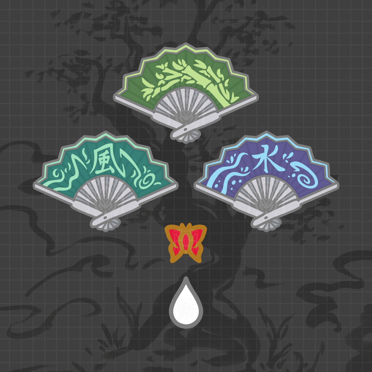 94. Elemental Fan & Mini Pins (New Variants) - PO