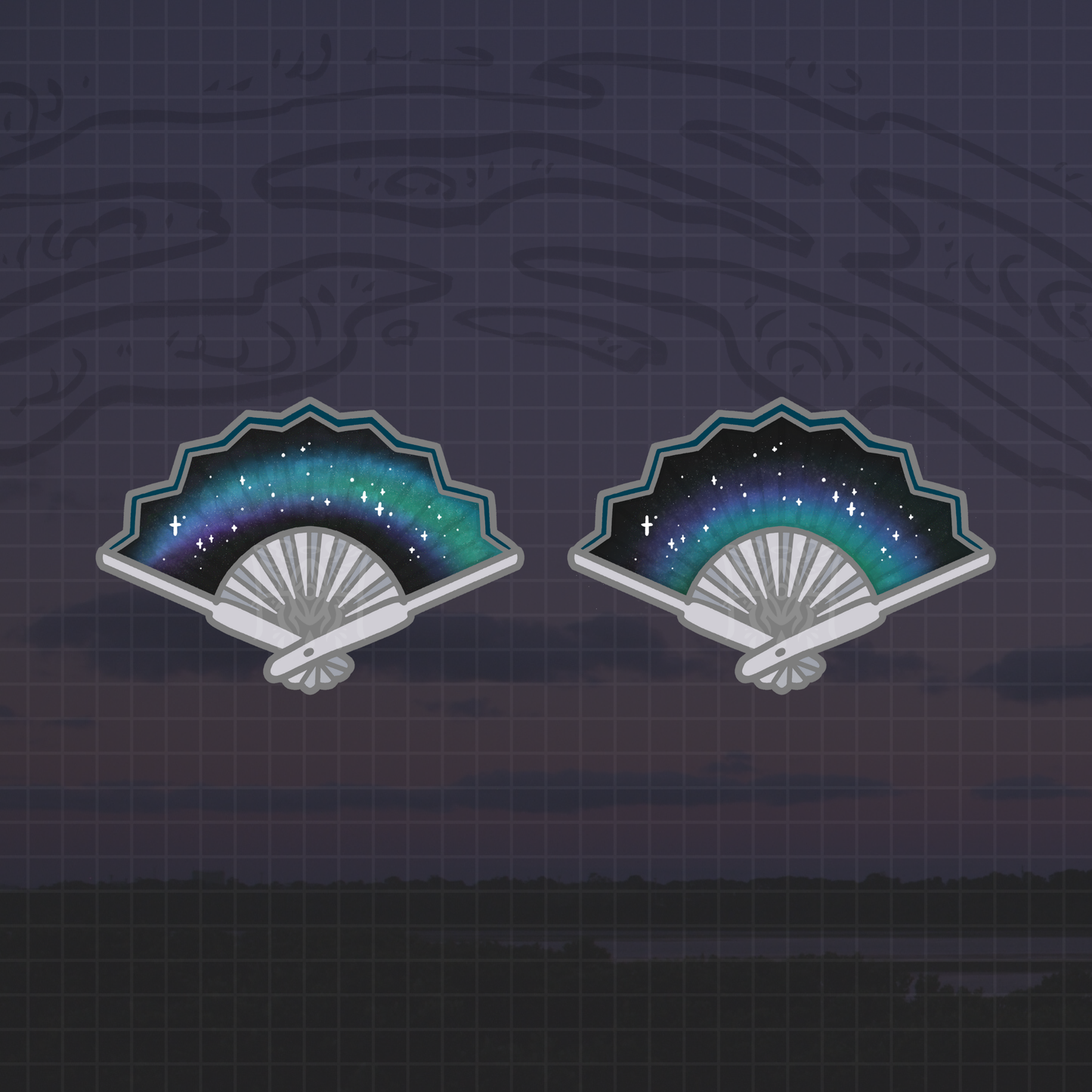 Cat's Eye Fan Pins