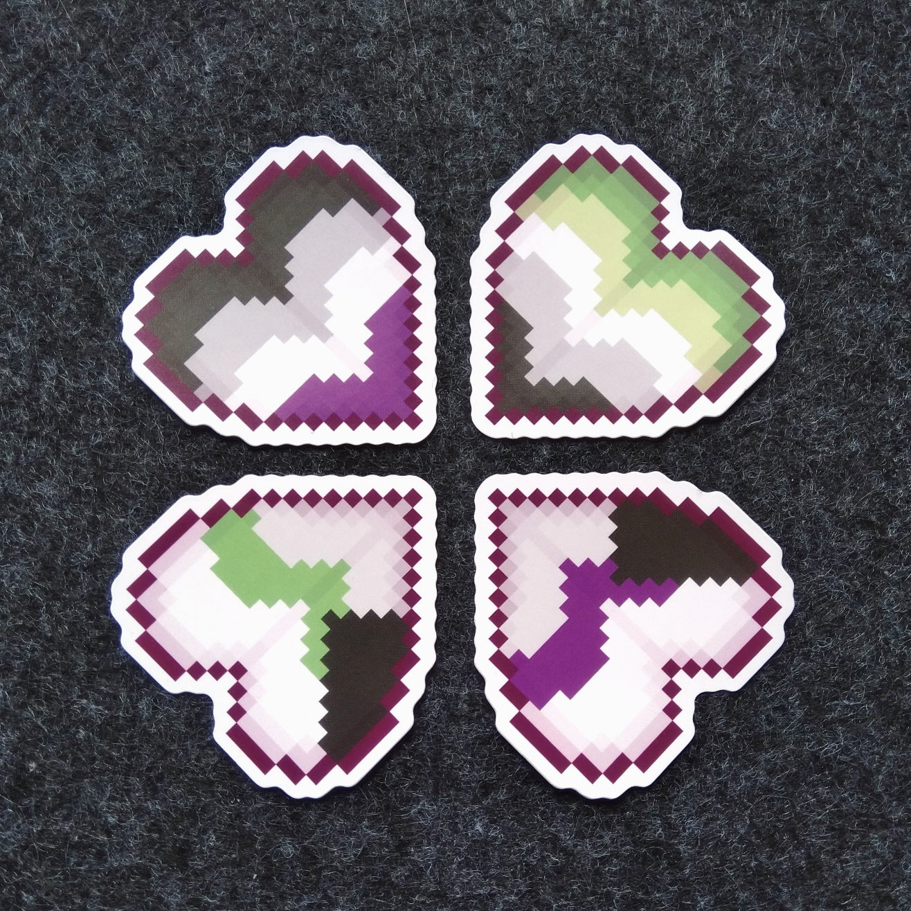 43. [Clearance] Pixel Pride Heart Plain Vinyl Stickers